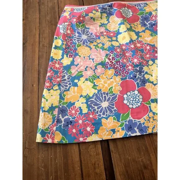 Vintage Lilly Pulitzer Skirt Size 4 Mini Floral Wrap Bright Lined Cotton Coastal - Picture 5 of 5